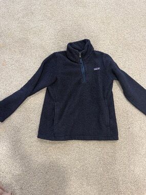 Patagonia Kids Navy Sherpa Half-Zip Pullover